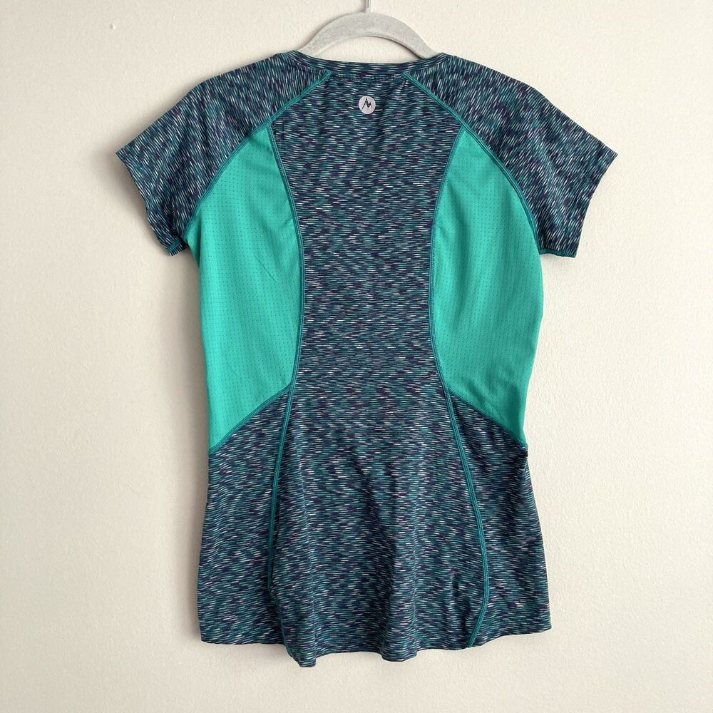 Marmot Womens Mirage Tee Activewear V-Neck T-Shirt Size XS Moss Green/Teal - Picture 6 of 11